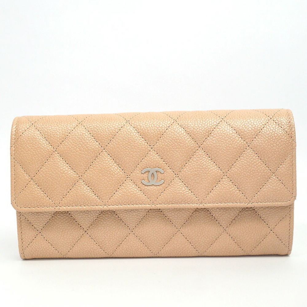 Chanel CC Bifold Long Wallet Coco Mark Matelasse